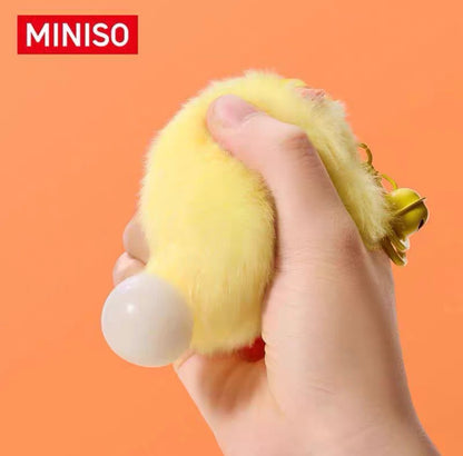 Lovely Chicken Fat Dundun Plush Doll Keychain | Stress Relief Doll Flurry Chick with Bubble - Children Gift Animal Mini Plush Doll