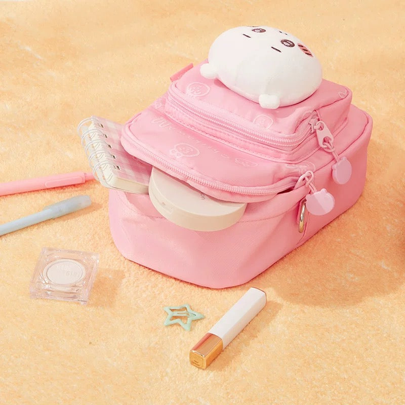 ChiiKawa X Miniso | ChiiKawa Hachiware Usagi Plush Head Mini Shoulder Bag - Kawaii Item Plush Cute Decoration  WinnieTheBirds Toy Shop