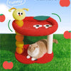 49x40x40cm 赤い悪いリンゴとワームの小型キャットツリー | 猫用爪とぎ | 猫ハウス | 猫用ベッド | 猫用遊び場 | ペット用家具
