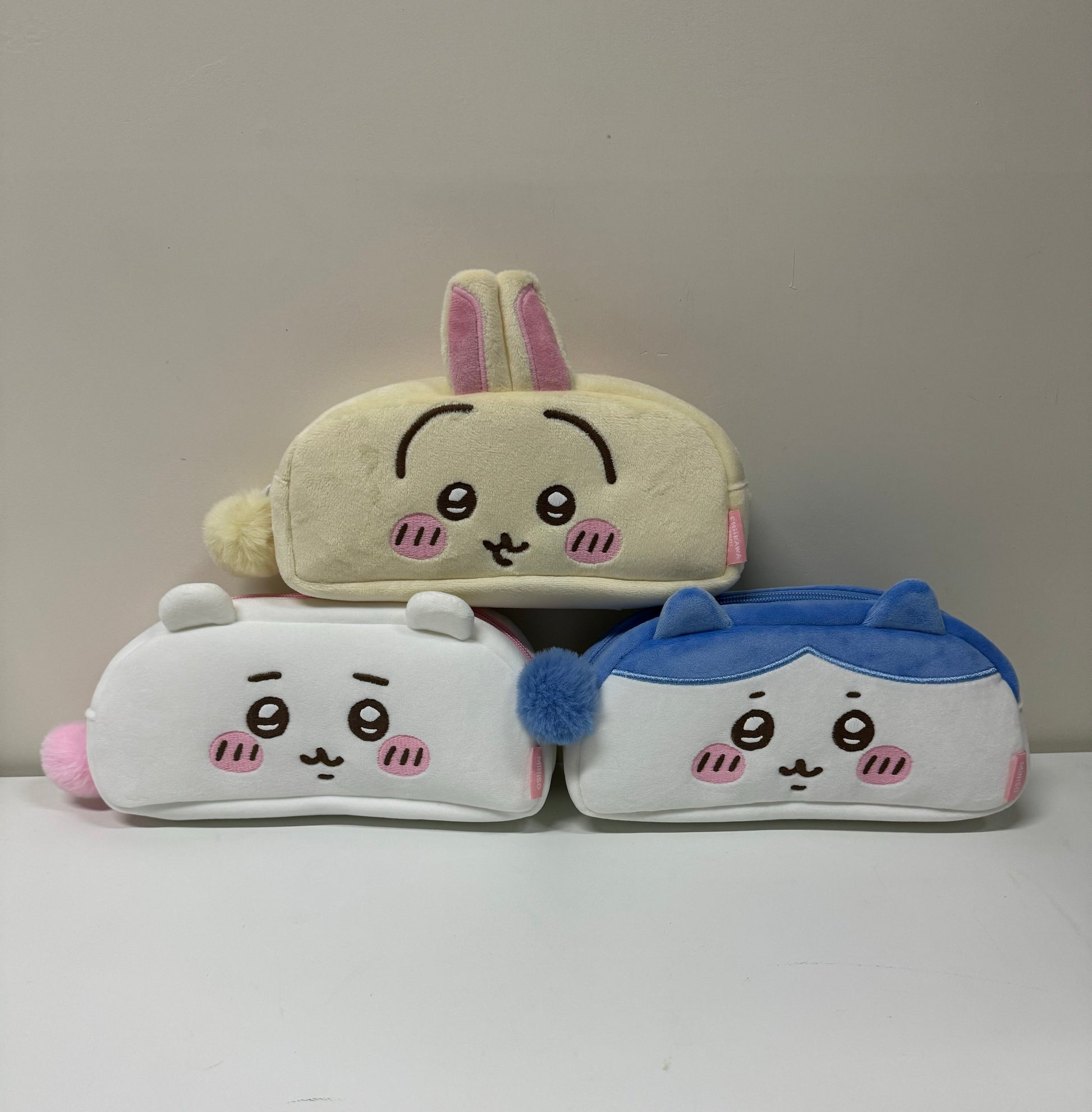 ChiiKawa X Miniso | ChiiKawa Hachiware Usagi Plush Pencil Bag - Kawaii items Room Decoration