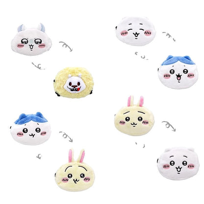 Japanese Cartoon Chiikawa Double Face Make Up Bag | ChiiKawa Hachiware Usagi Momonga Monster - Kawaii Plush Doll Purse Bag WinnieTheBirds Toy Shop