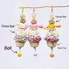 22cm Kawaii Style Colourful Candy with CupCake Bell Bite Hanging Natural Parrot Birdie Toy for Small Medium Size Parrot Cages Accessories