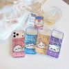Japanese Cartoon ChiiKawa Laying with Lace Ribbon Laser Case | Chiikawa Hachiware Usagi Momonga - iPhone Case Plus SE2 11 12 13 14 15 16 16e 17 17e Pro Promax 12mini 13mini