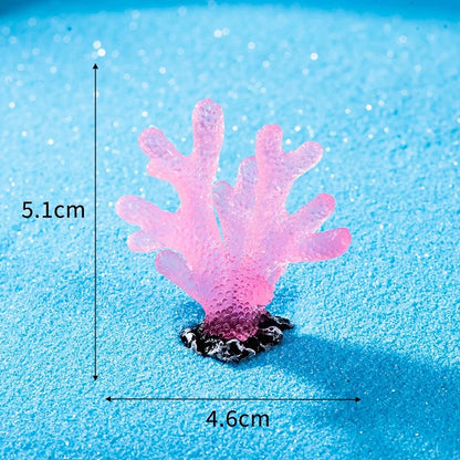 Japanese Cartoon Resin Ornament | Luminous GID Coral - For Betta Tropical Fish Tank Toy Micro Landscape Creative Plant Decoration
