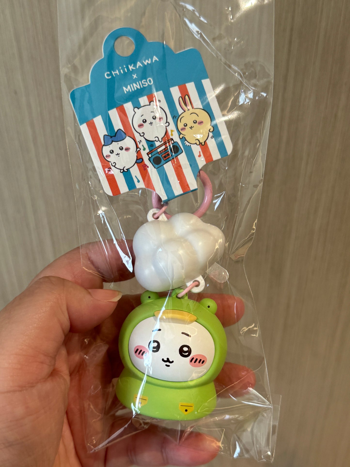 ChiiKawa X Miniso Hot Summer Series | ChiiKawa Hachiware Usagi Raincoat Cute Plastic Doll Light Up Function Keychain - Kawaii Items Room Decoration Doll