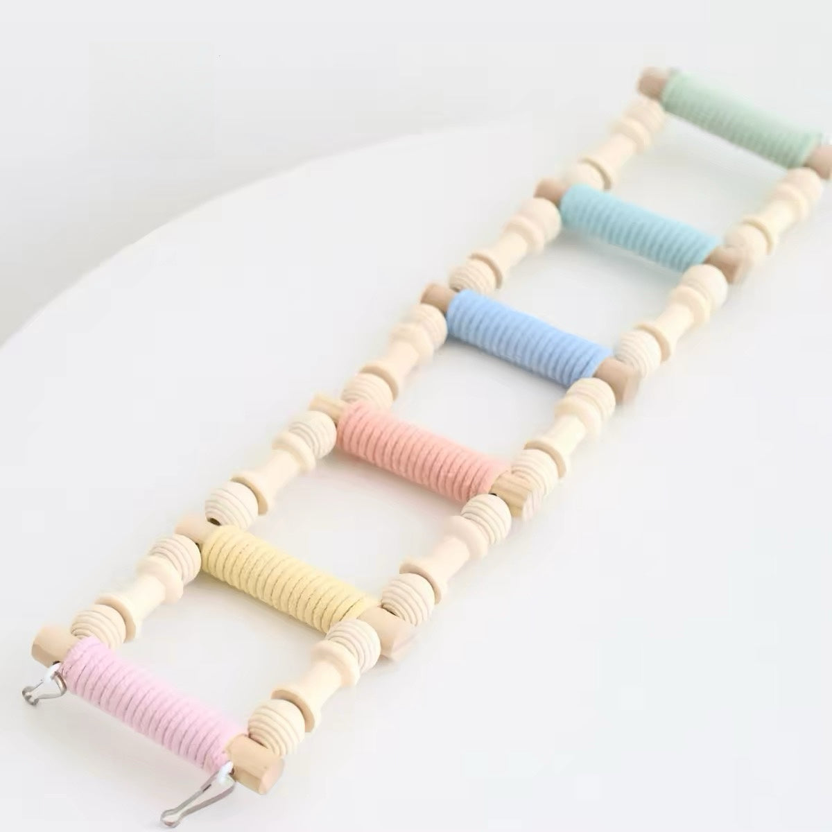 42cm Pastel & Natural Style Climbing Ladder with 6 Steps | 5 Colours - Parrot Toys Hanging Toy Handmade Bird Organic Bird Cages Accessories