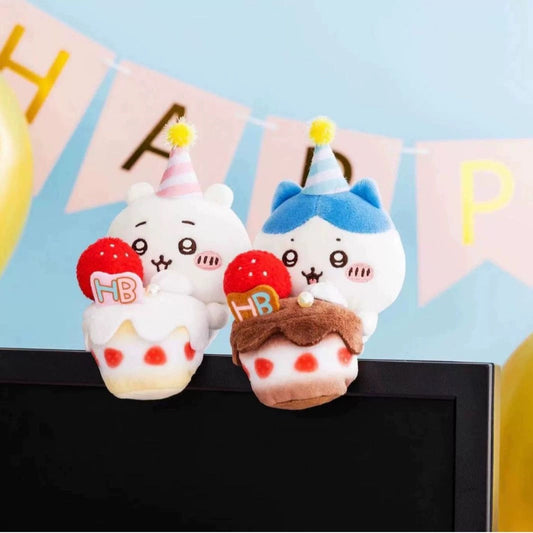Japan ChiiKawa Happy Birthday Series | Birthday Cake ChiiKawa Hachiware - Mini Plush Doll keychain WinnieTheBirds Toy Shop