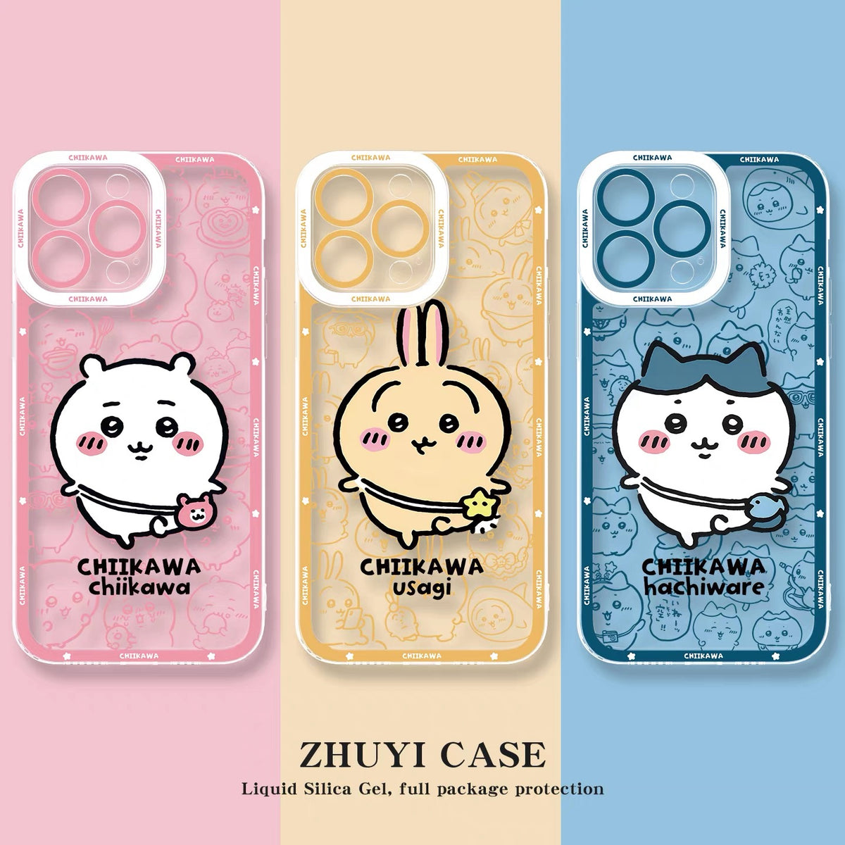 Japanese Cartoon Chiikawa Outing Daily with Comic | Chiikawa Hachiware Usagi Momonga Kurimanju Rakko Shisa Furuhonya 8 Styles - iPhone Case PLUS SE2 XS XR X 11 12 13 14 15 16 16e 17 17e 18 Pro Promax 12mini 13mini