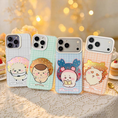 Japanese Cartoon ChiiKawa Daily with Icon Laser Case | Kurimanju Rakko Shisa Furuhonya 4 Styles - Phone Case Samsung Galaxy S26 S25 S24 S23 S22 S21 FE Ultra Edge