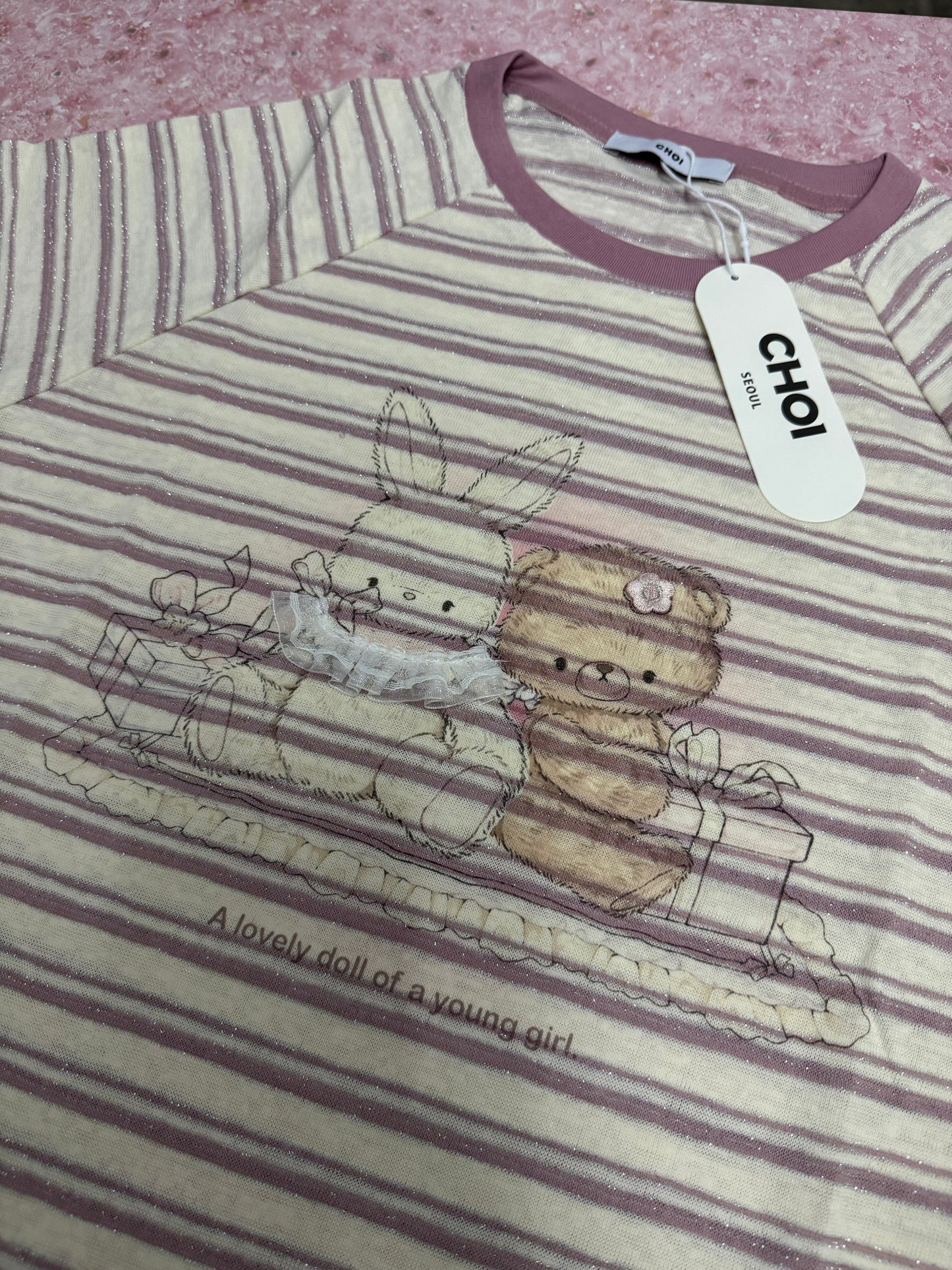 Korean Fashion Cute Animals Style T-Shirt Series | Vintage Bear & Rabbit Teddy - Kawaii Fashion Items