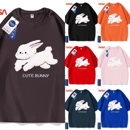 Cute Animals Rabbit Style T-Shirt Series | Cute Bunny Running Part1 - Kawaii Fashion Items for Child & Adult Matching outfits for Parents and Children