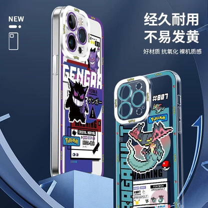Japan Cartoon Pokemon Game Pixel Version | Celebi Xerneas Zekrom Reshiram Latios Latias Gardevoir Garchomp - iPhone Case PLUS SE2 XS XR X 11 12 13 14 15 16 16e 17 17e Pro Promax 12mini 13mini