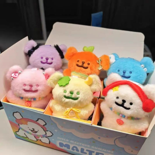 Maltese Puppy Plush Fruit Candy Keychain Series | Juice Maltese Gummies Plush Doll - Collectable Toys Mystery Blind Box