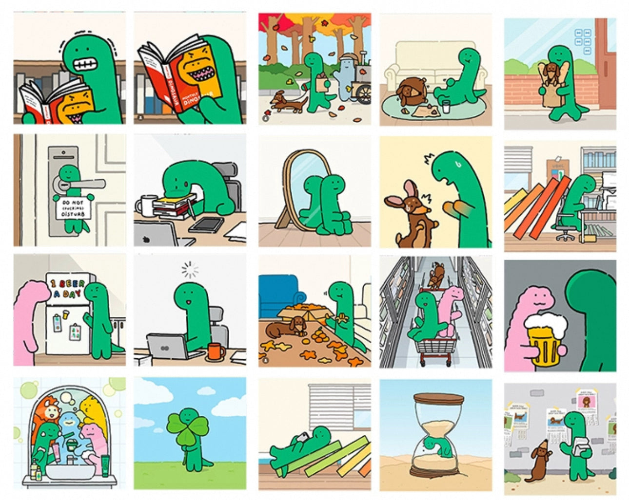 Set of 20 Pieces Cute Little Dinosaur Joguman | Stickers F - DIY Journal Craft Diary Art Scrapbook Laptop Luggage Decal Cute Animal Pack