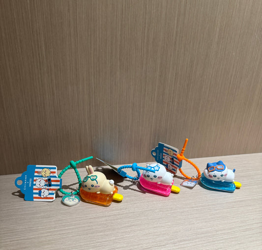 ChiiKawa X Miniso Hot Summer Series | ChiiKawa Hachiware Usagi Lay On Popsicles Cute Plastic Doll Quicksand Keychain - Kawaii Items Room Decoration Doll