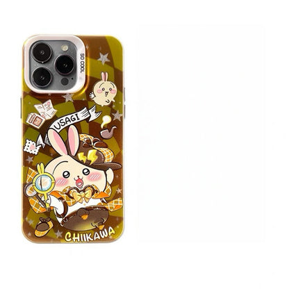 Japanese Cartoon ChiiKawa Detective Laser Case | ChiiKawa Hachiware Usagi - Phone Case Samsung Galaxy S26 S25 S24 S23 S22 S21 FE Ultra Edge