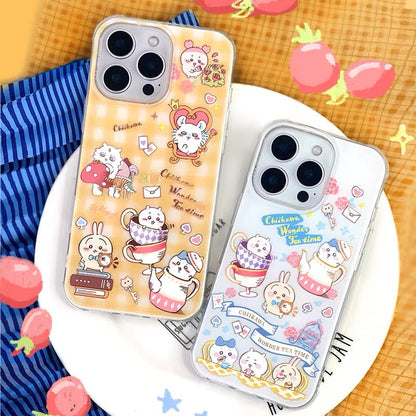Japanese Cartoon ChiiKawa Wonder Time Tea | Matt Yellow & White Case - Phone Case Samsung Galaxy S26 S25 S24 S23 S22 S21 FE Ultra Edge