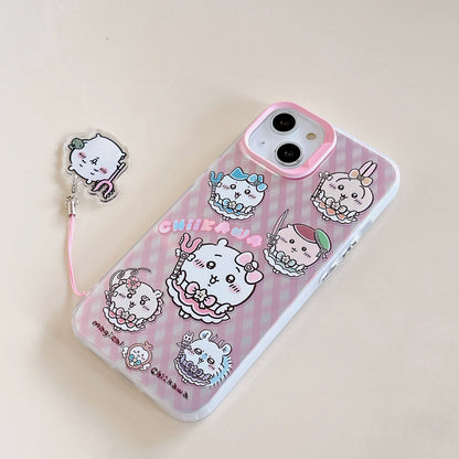 Japanese Cartoon iPhone Case with Strap | Laser ChiiKawa Magic Girls - iPhone CasePhone Case 7 8 PLUS SE2 XS XR X 11 12 13 14 15 Pro Promax 12mini 13mini