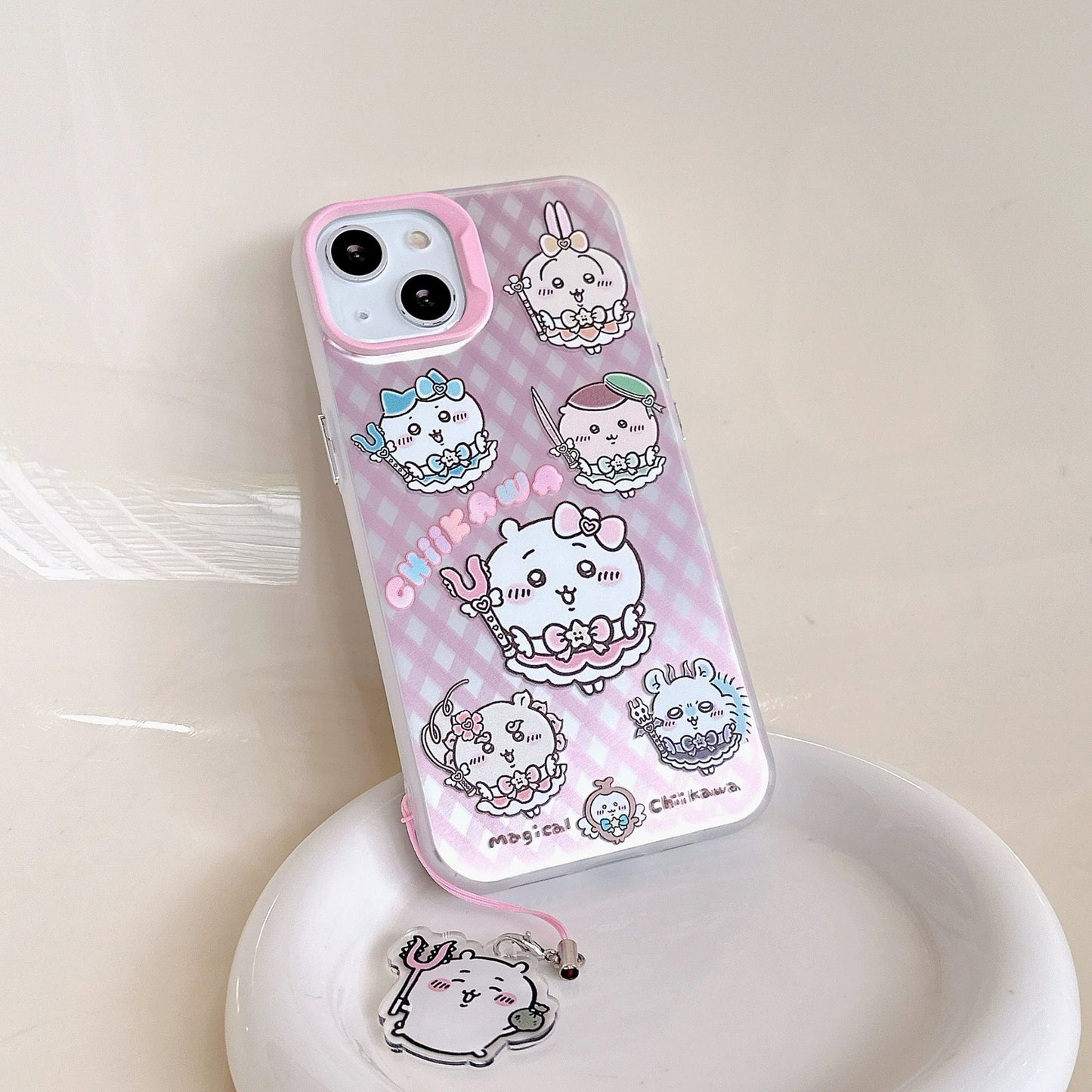 Japanese Cartoon iPhone Case with Strap | Laser ChiiKawa Magic Girls - iPhone CasePhone Case 7 8 PLUS SE2 XS XR X 11 12 13 14 15 16 Pro Promax 12mini 13mini  WinnieTheBirds Toy Shop