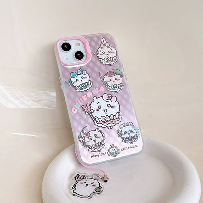 Japanese Cartoon iPhone Case with Strap | Laser ChiiKawa Magic Girls - iPhone CasePhone Case 7 8 PLUS SE2 XS XR X 11 12 13 14 15 16 Pro Promax 12mini 13mini  WinnieTheBirds Toy Shop