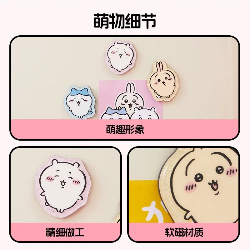 ChiiKawa X Miniso | ChiiKawa Hachiware Usagi Momonga Kurimanju Rakko Magnet with Card - Kawaii Item Cute Accessories  WinnieTheBirds Toy Shop