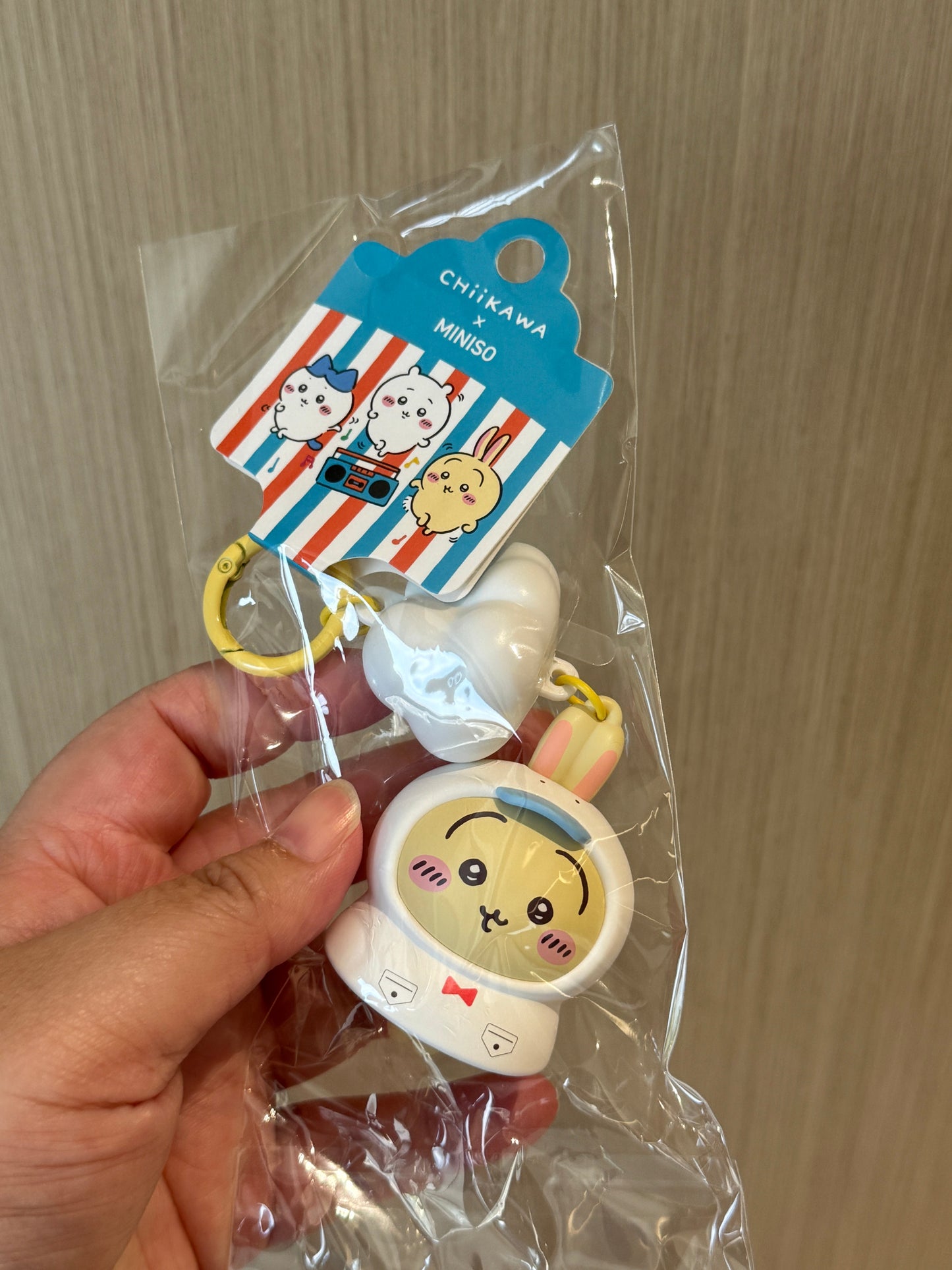 ChiiKawa X Miniso Hot Summer Series | ChiiKawa Hachiware Usagi Raincoat Cute Plastic Doll Light Up Function Keychain - Kawaii Items Room Decoration Doll