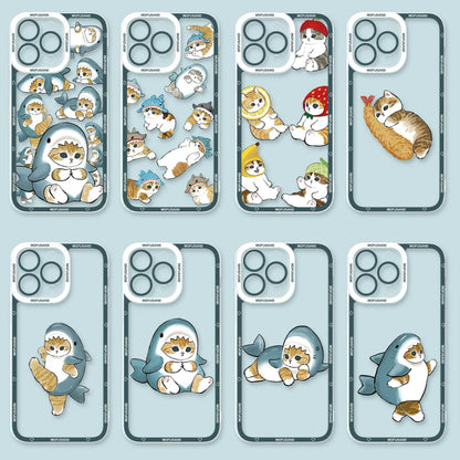 Japanese Cartoon Mofusand | Shark Ocean Fruit Fried Shrimp 8 Styles - iPhone Case PLUS SE2 XS XR X 11 12 13 14 15 16 16e 17 17e Pro Promax 12mini 13mini