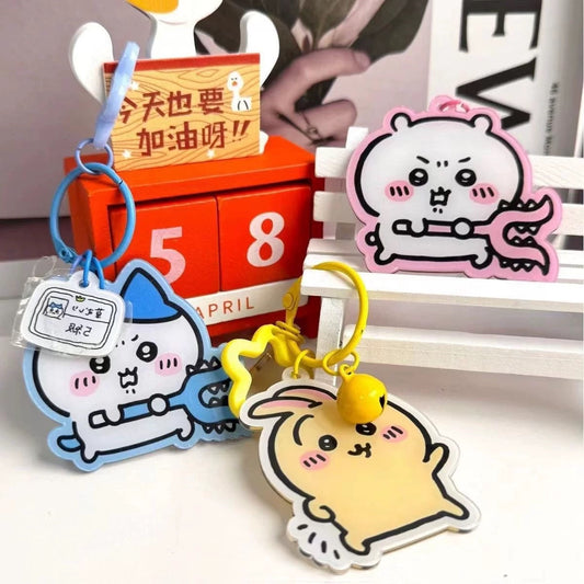 Japanese Cartoon ChiiKawa Acrylic Keychain with Bell | ChiiKawa Hachiware Usagi - Kawaii Item Cute Accessories WinnieTheBirds Toy Shop