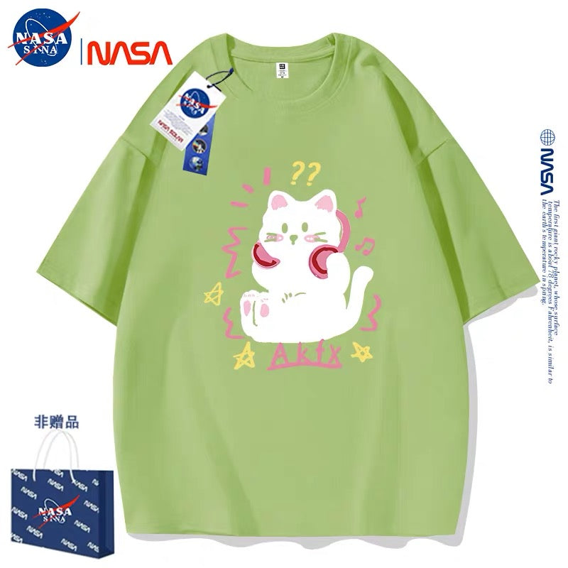 Cute Animals Cat Style T-Shirt Series | Kitten with Headphone Part2 - Kawaii Fashion Items for Child & Adult