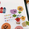Set of 40 Pieces Cute Fruit Flower Foods Emoji - DIY Journal Craft Diary Art Scrapbook Laptop Luggage Decal Cute Animal Pack