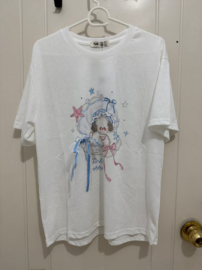 Korean Fashion Cute Animals Style T-Shirt Series | Shell Pearl with Puppy - Kawaii Fashion Items