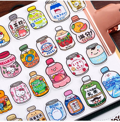 Set of 36 Pieces Cute Soft Drinks - DIY Journal Craft Diary Art Scrapbook Laptop Luggage Decal Cute Animal Pack