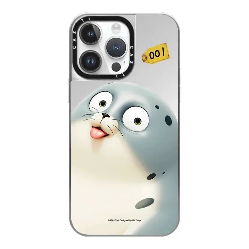 Lovely Seal Sealook Mirror Silver Frame Phone Case | Part1 5 Styles - iPhone Case 12 13 14 15 16 17 18 Pro Promax