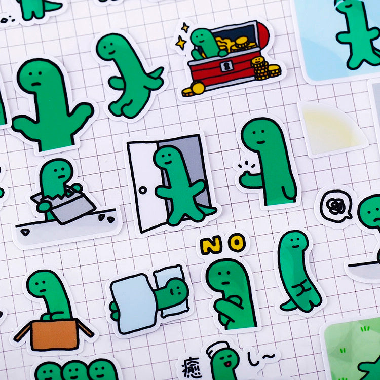 Set of 42 Pieces Cute Little Dinosaur Joguman | Stickers C - DIY Journal Craft Diary Art Scrapbook Laptop Luggage Decal Cute Animal Pack