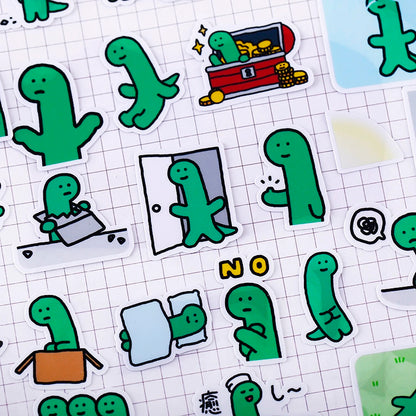 Set of 42 Pieces Cute Little Dinosaur Joguman | Stickers C - DIY Journal Craft Diary Art Scrapbook Laptop Luggage Decal Cute Animal Pack