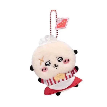 Free Gift : Japan ChiiKawa Restaurant Serise | ChiiKawa Hachiware Usagi Momonga Kurimanju Rakko Shisa Crab - Mini Plush Doll 10cm Keychain WinnieTheBirds Toy Shop
