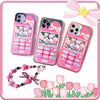 Japanese Cartoon ChiiKawa Laser & Clean Case | Kawaii Mobile Phone Angel Devil Chiikawa Hachiware Usagi Momonga with Phone Strap - iPhone Case Plus SE2 11 12 13 14 15 16 16e 17 17e Pro Promax 12mini 13mini