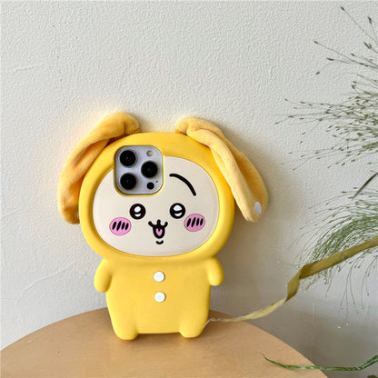 Japanese Cartoon ChiiKawa Pajamas Party Silicone | Hachiware Usagi - iPhone Case 15 14 13 12 11 Pro ProMax WinnieTheBirds Toy Shop