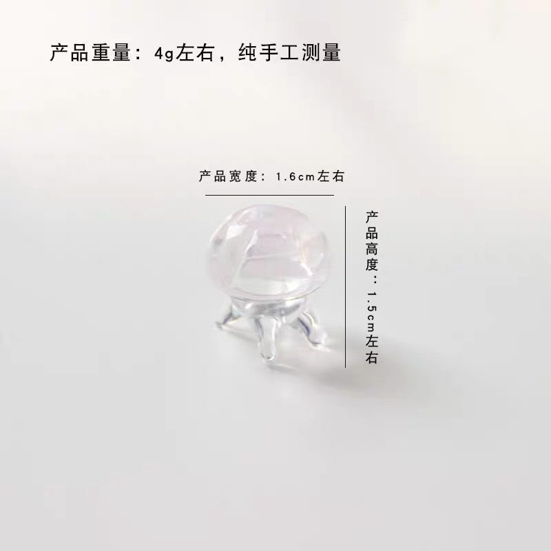 Japanese Cartoon Glass Ornament | Jellyfish Pink Blue Green - For Betta Fish Tropical Fish Toy Micro Landscape Creative