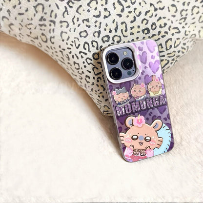 Japanese Cartoon ChiiKawa X 9090 Shibuya Gyaru Laser Case | Tanned Skin Chiikawa Hachiware Usagi Momonga - iPhone Case 11 12 13 14 15 16 16e 17 17e Pro Promax