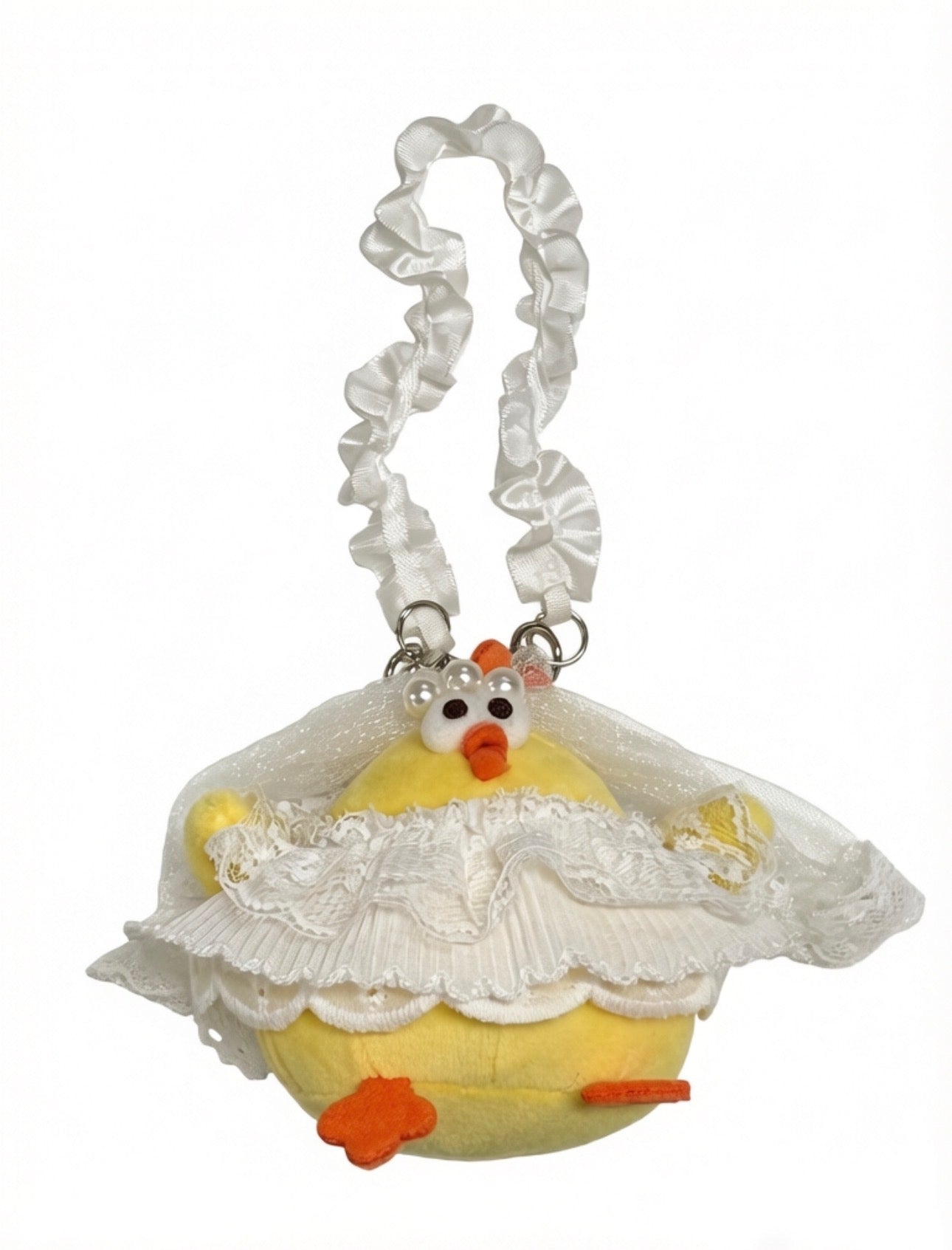 [Pre-Order] Lovely Chicken Fat Dundun With Love Plush Keychain | Wedding Chick - Children Gift Animal Plush Doll