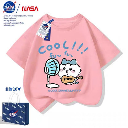 Japanese Cartoon ChiiKawa Casual Style T-Shirt Series | Hachiware with fans Part 2 - Kawaii Fashion Items