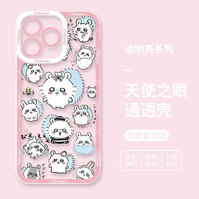 Japanese Cartoon Chiikawa Daily Emo Version | Chiikawa Hachiware Usagi Momonga - iPhone Case PLUS SE2 XS XR X 11 12 13 14 15 16 16e 17 17e Pro Promax 12mini 13mini