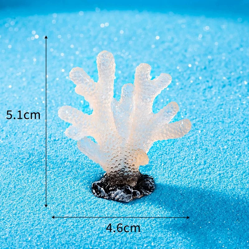 Japanese Cartoon Resin Ornament | Luminous GID Coral - For Betta Tropical Fish Tank Toy Micro Landscape Creative Plant Decoration