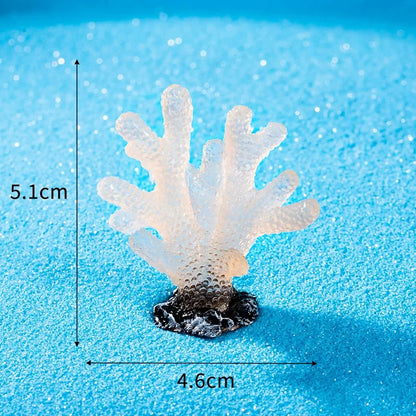 Japanese Cartoon Resin Ornament | Luminous GID Coral - For Betta Tropical Fish Tank Toy Micro Landscape Creative Plant Decoration