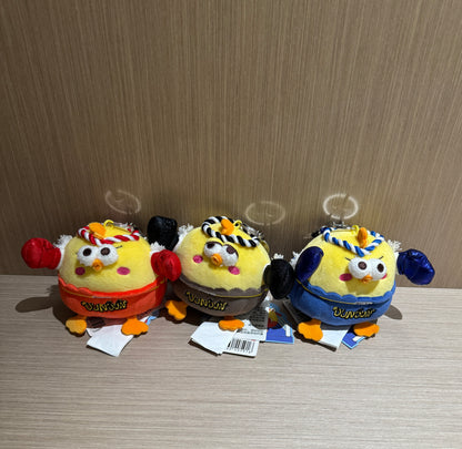 Lovely Chicken Fat Dundun Plush Doll Keychain | Mini Muay Thai Chick Red Blue Brown Limited Edition - Children Gift Animal Plush Doll