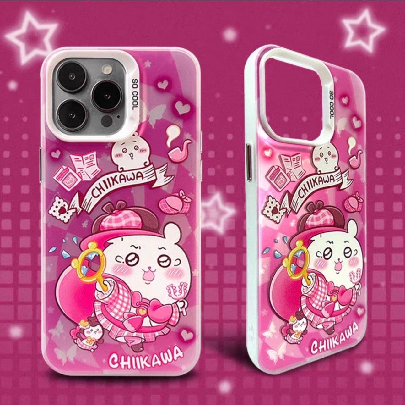 Japanese Cartoon ChiiKawa Detective Laser Case | ChiiKawa Hachiware Usagi - Phone Case Samsung Galaxy S26 S25 S24 S23 S22 S21 FE Ultra Edge