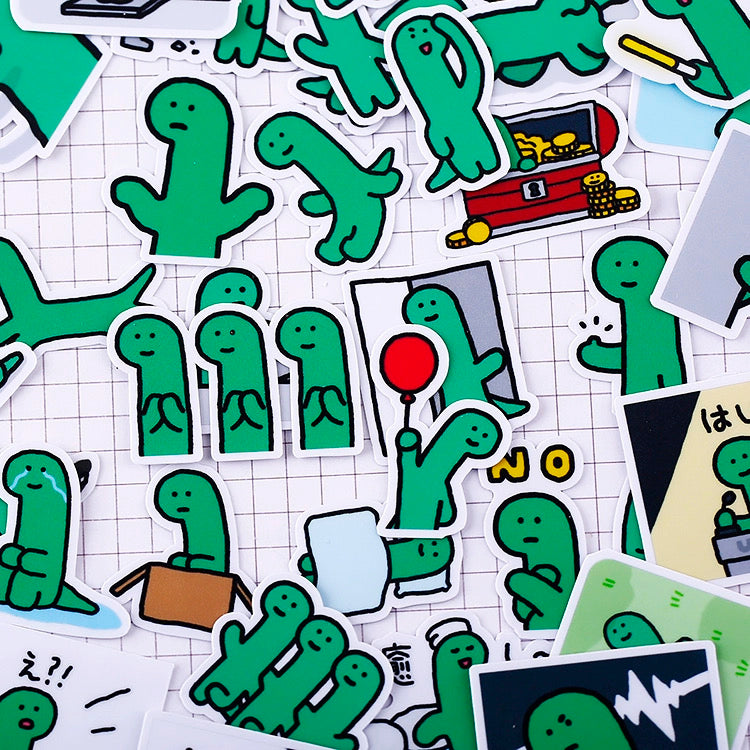 Set of 42 Pieces Cute Little Dinosaur Joguman | Stickers C - DIY Journal Craft Diary Art Scrapbook Laptop Luggage Decal Cute Animal Pack
