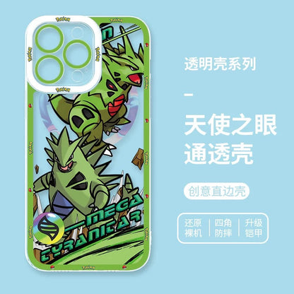 Japan Cartoon Pokemon Mega Evolution Anime | Tyranitar Gyarados Mewtwo Kyogre Gengar Groudon Aerodactyl Ash Greninja - iPhone Case PLUS SE2 XS XR X 11 12 13 14 15 16 16e 17 17e Pro Promax 12mini 13mini