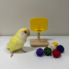 12cm 木製小型インコ用バスケットボールフープ 籐ボール6個付き 鳥の知育玩具 インコ用教育玩具 インコ用おもちゃ